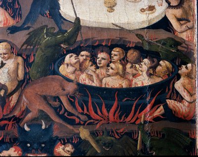 The Last Judgment: Hell - Jentenes sjeler utsatt for tortur i helvetes sirkler, 1432-1435 av Fra Angelico