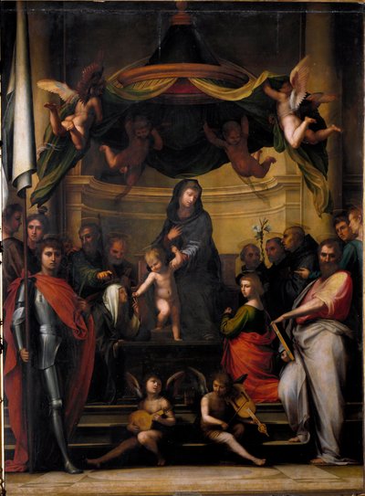 Jomfruen på tronen eller "" St. Catherines mystiske ekteskap"" Maleri av Fra Bartolomeo av Fra Bartolomeo