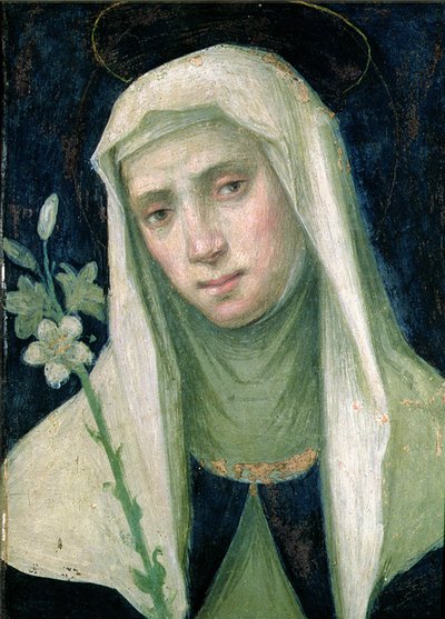 St. Katarina av Siena (1347-80) (tempera på panel) av Fra Bartolommeo