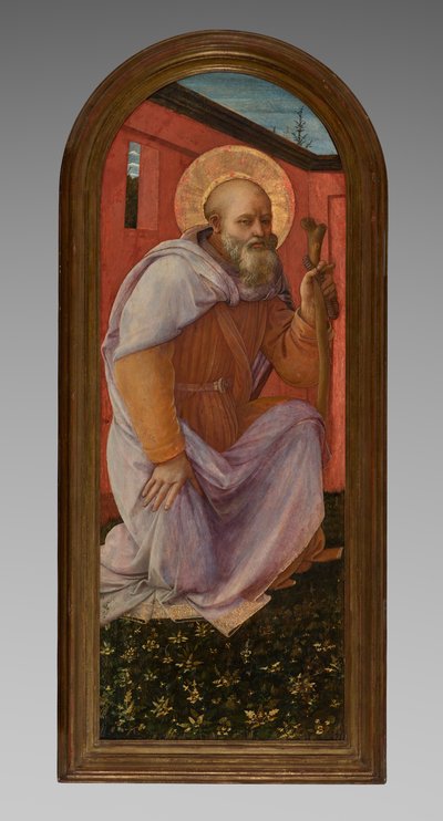 Panel fra en Triptych: St. Anthony Abbed av Fra Filippo Lippi