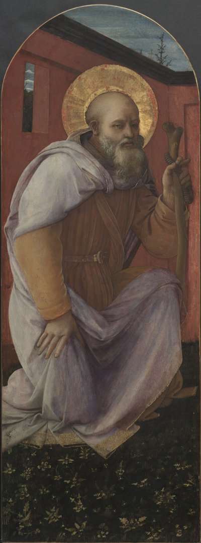 Panel fra en Triptych: St. Anthony Abbed av Fra Filippo Lippi
