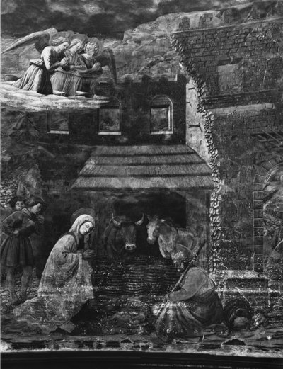 Fødselen, en av scenene fra freskosyklusen til Jomfruens liv i apsis til katedralen av Fra Filippo Lippi