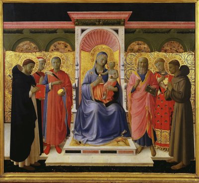 Hellig samtale Annalena altertavle, ca 1435. av Fra Giovanni Angelico da Fiesole