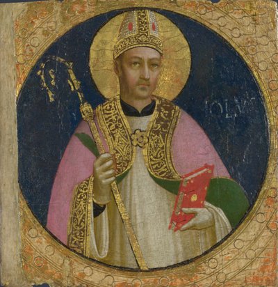 Saint Romulus Panel fra Fiesole San Domenico altertavle, ca. 1423-1424 av Fra Giovanni Angelico da Fiesole
