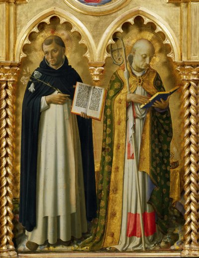 De hellige Dominicus og Nicholas av Bari fra Perugia-altertavlen, ca 1437. av Fra Giovanni Angelico da Fiesole