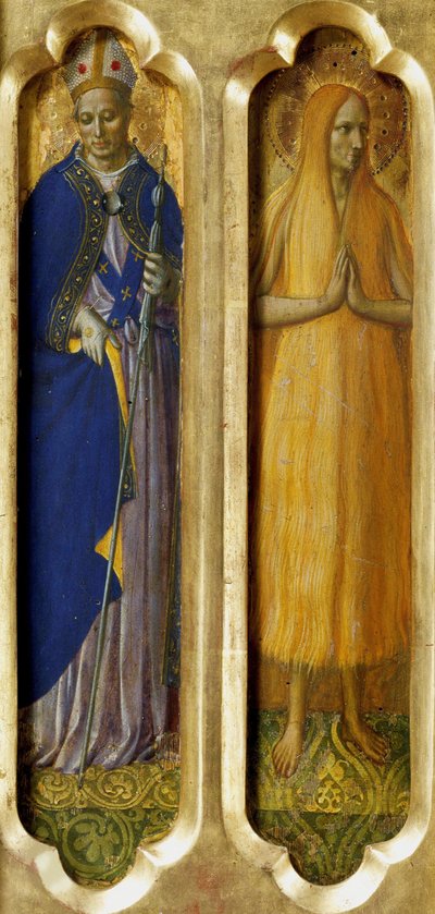 De hellige Ludvig av Toulouse og Maria av Egypt Fra Perugia-altertavlen, ca 1437. av Fra Giovanni Angelico da Fiesole