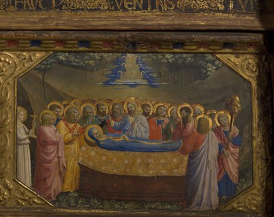 The Death of the Virgin Annunciation-retabellen med 5 Predella-scener, 1430-1432 av Fra Giovanni Angelico da Fiesole