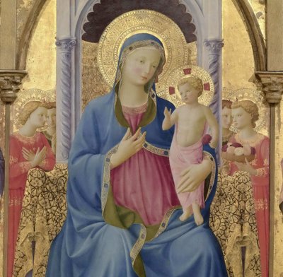 Jomfruen og barnet. Cortona Polyptych Detalj av sentralpanel, ca 1437. av Fra Giovanni Angelico da Fiesole