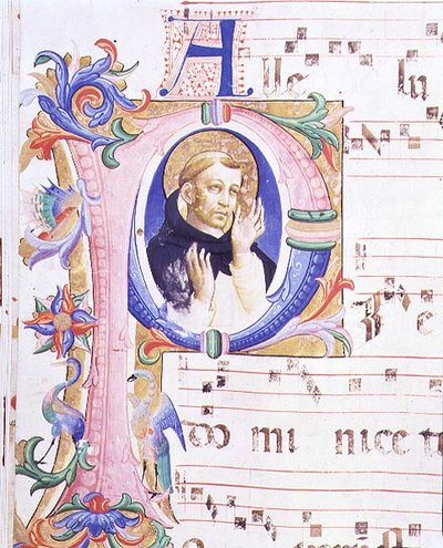 Missal 558 f.24v Historikert initial 