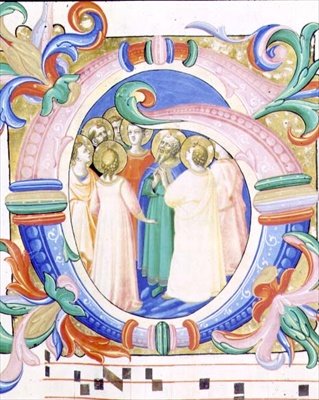 Missal 558 f.41v Historikert initial 