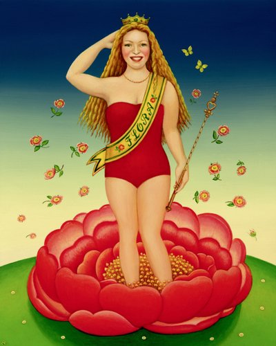 Flora, 2000 (olje og tempera på panel) av Frances Broomfield