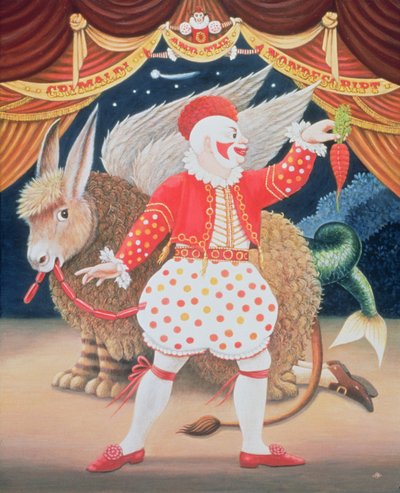 Grimaldi and the Nondescript, 1987 (olje og tempera på panel) av Frances Broomfield