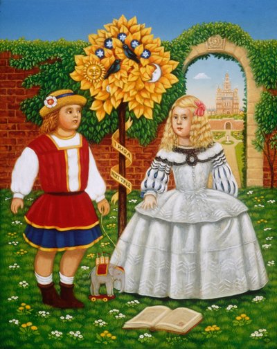 I Had a Little Nut Tree, 1995 (oljer og tempera på panel) av Frances Broomfield