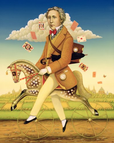 Lewis Carroll (1832-98) 2001 (olje og tempera på panel) av Frances Broomfield