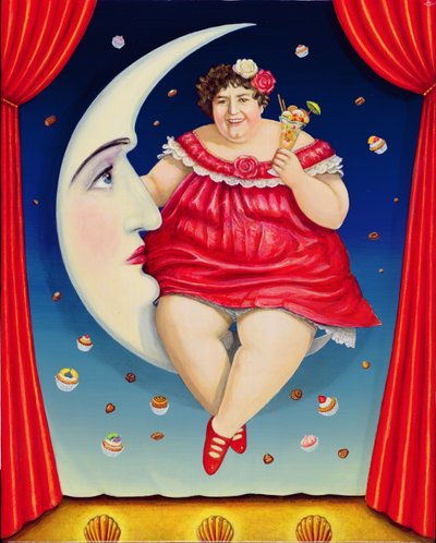 Little Baby Viola, 2001 (olje og tempera på panel) av Frances Broomfield