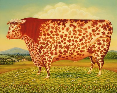 The Great Bull, 1998 (olje og tempera på panel) av Frances Broomfield