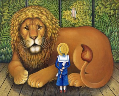 The Lion and Albert, 2001 (olje og tempera på panel) av Frances Broomfield