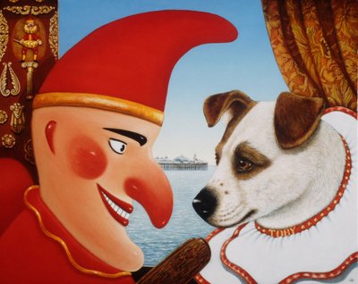 Toby and Punch, 1994 (oljer og tempera på panel) av Frances Broomfield