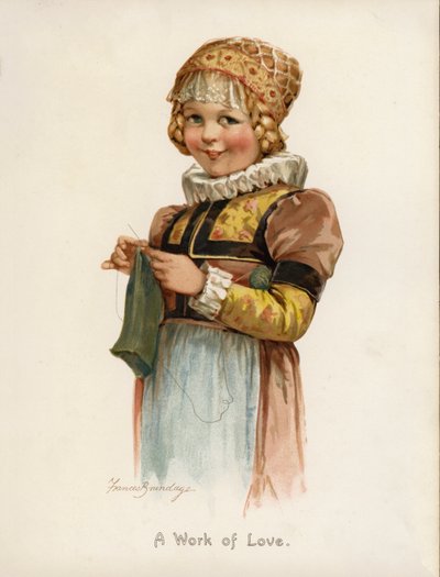 Girls: A work of love (farge litho) av Frances Brundage