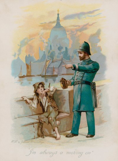 "Jeg går alltid videre" (chromolitho) av Frances Brundage