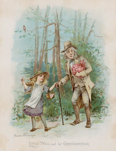 Lille Nell og bestefaren hennes (chromolitho) av Frances Brundage
