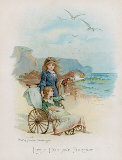 Lille Paul og Firenze (chromolitho) av Frances Brundage
