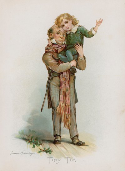 Tiny Tim (chromolitho) av Frances Brundage
