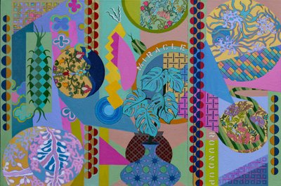 Jardin Sauvage, 2023 (akryl på lerret) av Frances Ferdinands