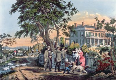 Etter jakten, gravert av Nathaniel Currier (1813-88) 1855 av Frances Flora Bond Palmer