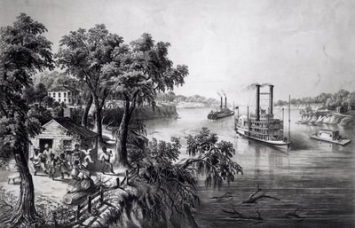 Low Water i Mississippi, pub. av Currier og Ives, 1867 av Frances Flora Bond Palmer