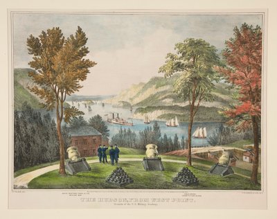 The Hudson, fra West Point. Begrunnelse for U.S. Military Academy av Frances Flora Bond Palmer