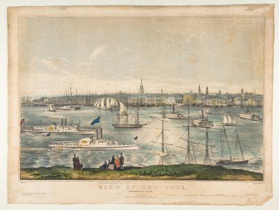 Utsikt over New York fra Brooklyn Heights, 1849. av Frances Flora Bond Palmer