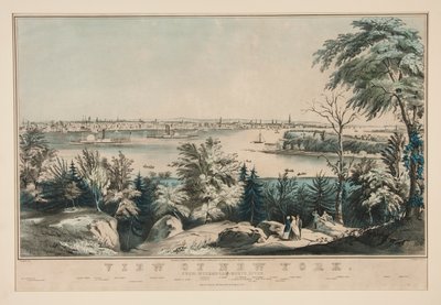 Utsikt over New York fra Weehawken-North River av Frances Flora Bond Palmer