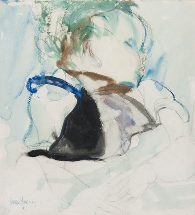 Sleeping Baby, ca. 1905 (blekk og akvarell på papir) av Frances Hodgkins