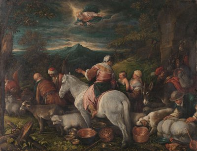 Abraham forlater Haran av Francesco (attr. to) Bassano