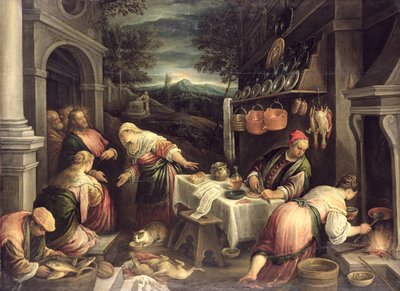 Jesus med Maria og Marta, av Francesco Bassano