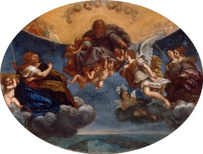 Den evige far og erkeengelen Gabriel av Francesco Albani