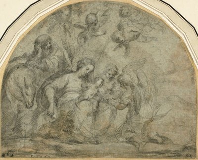 Hvil på flyturen til Egypt av Francesco Albani