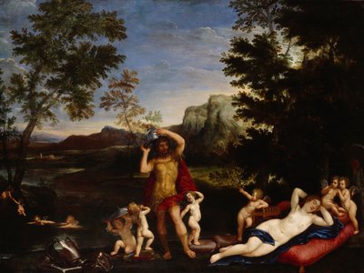 Venus og Mars (olje på lerret) av Francesco Albani