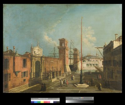 Utsikt over Campo og Porta Arsenale, 1742-50 av Francesco Albotto