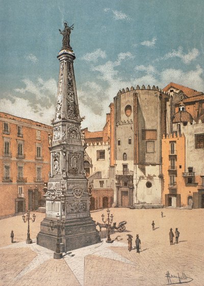 San Domenico Maggiore-plassen, i Napoli av Francesco Aversano