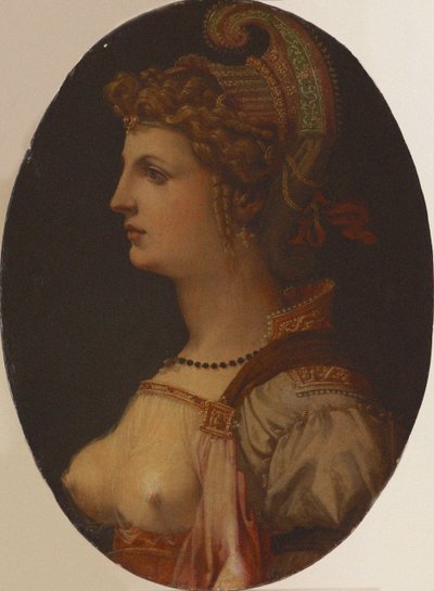 Ideelt portrett av en dame Portrett av Vittoria Colonna. av Francesco Bacchiacca