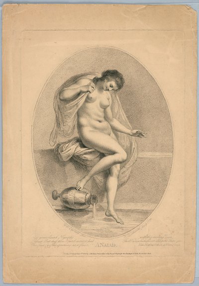 En Naiad (kvinne som går inn i et bad) av Francesco Bartolozzi