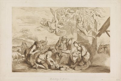 Tilbedelse av hyrdene Gamle og nye testamente til Castiglione (serietittel) av Francesco Bartolozzi
