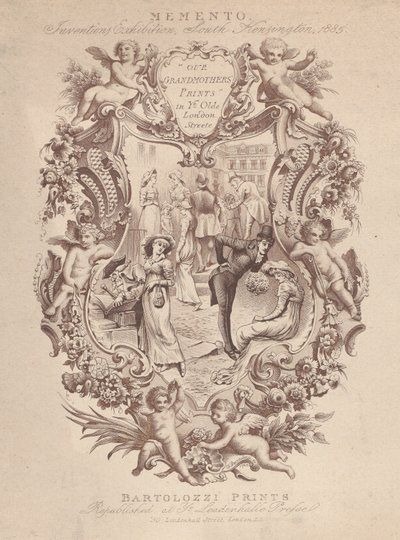 Annonse for Memento, Inventions Exhibition, South Kensington, 1885, ca. 1885. av Francesco Bartolozzi