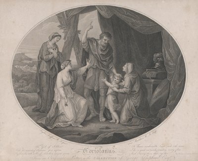 Coriolanus: The God of Soldiers, for å skamme usårbare... Shakespeare, Cori..., 3. november 1785. av Francesco Bartolozzi