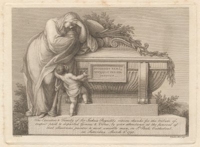 Begravelseskort til Sir Joshua Reynolds av Francesco Bartolozzi