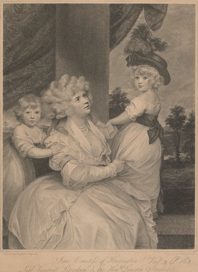 Jane, grevinne av Harrington, Lord Viscount Petersham og den ærede Lincoln Stanhope av Francesco Bartolozzi