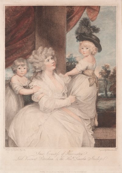 Jane, grevinne av Harrington og hennes barn av Francesco Bartolozzi