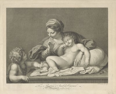 Maria med barn og den unge døperen Johannes av Francesco Bartolozzi